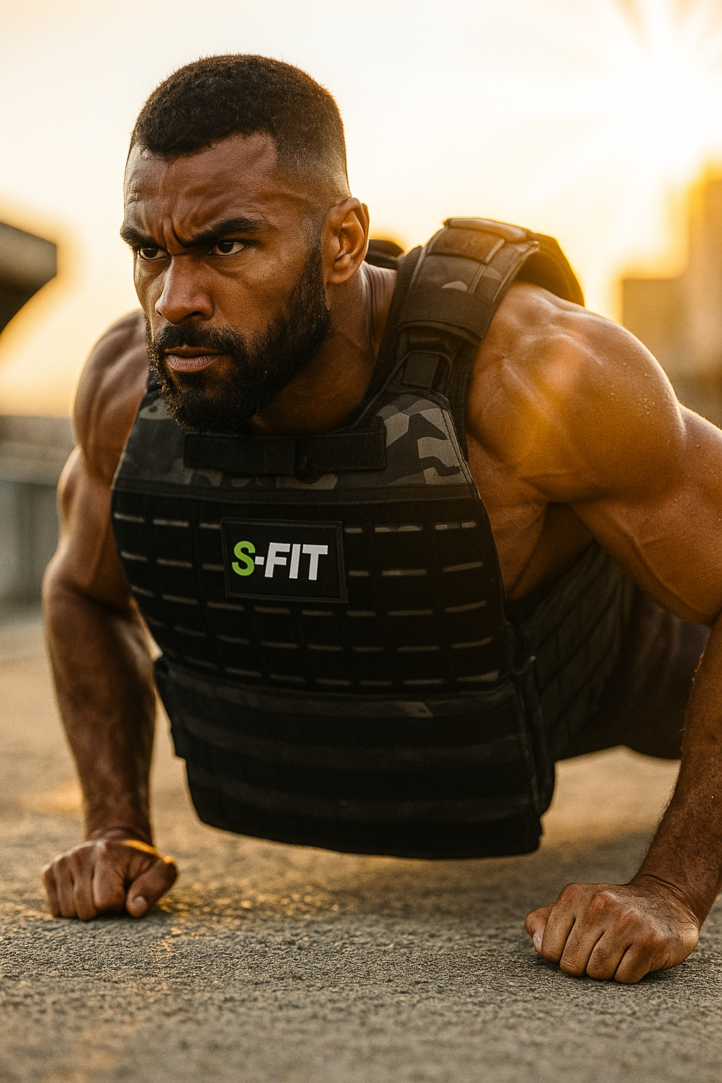 S-Fit Weighted Vest Camo Black