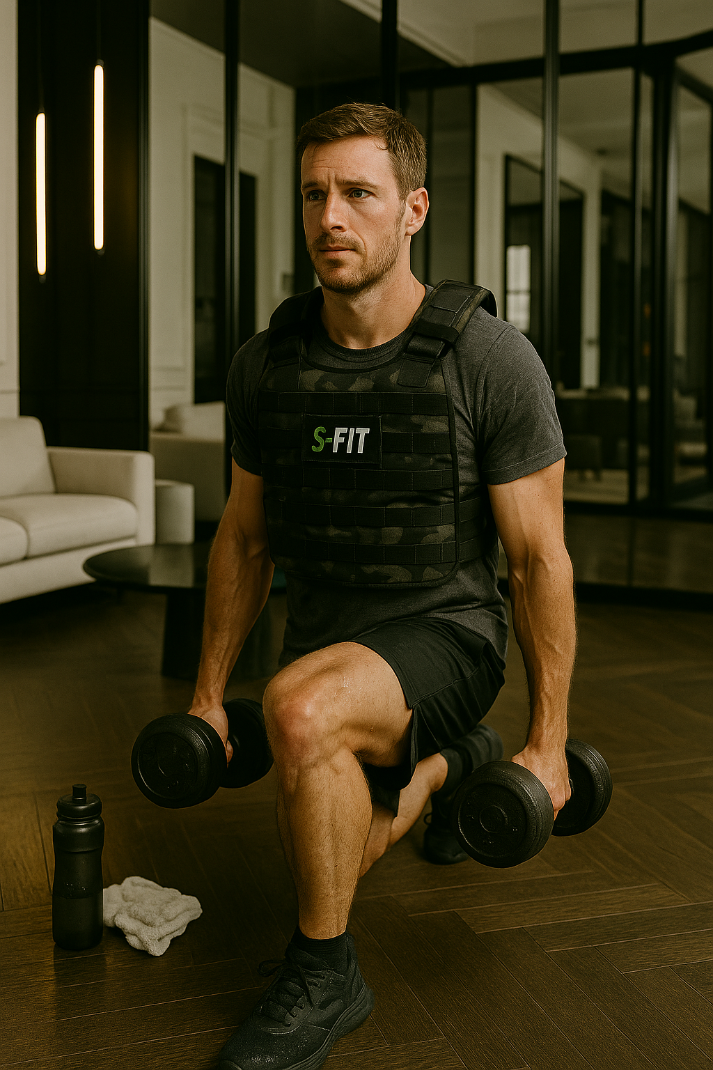 S-Fit Weighted Vest Camo Black